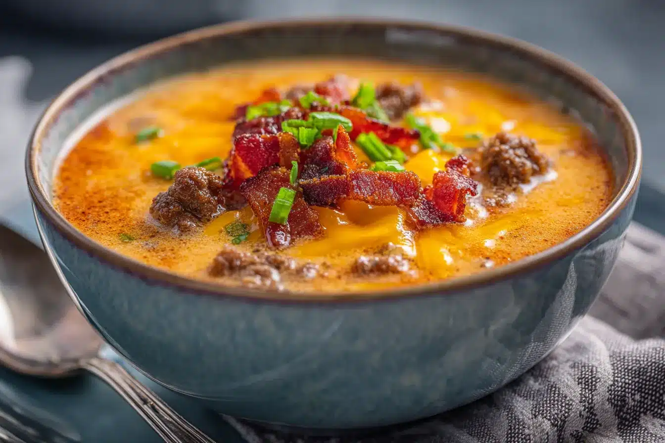 Irresistible Bacon Cheeseburger Soup Recipe Youll Love 3 Bacon Cheeseburger Soup upscaled 68b9030a41dd6