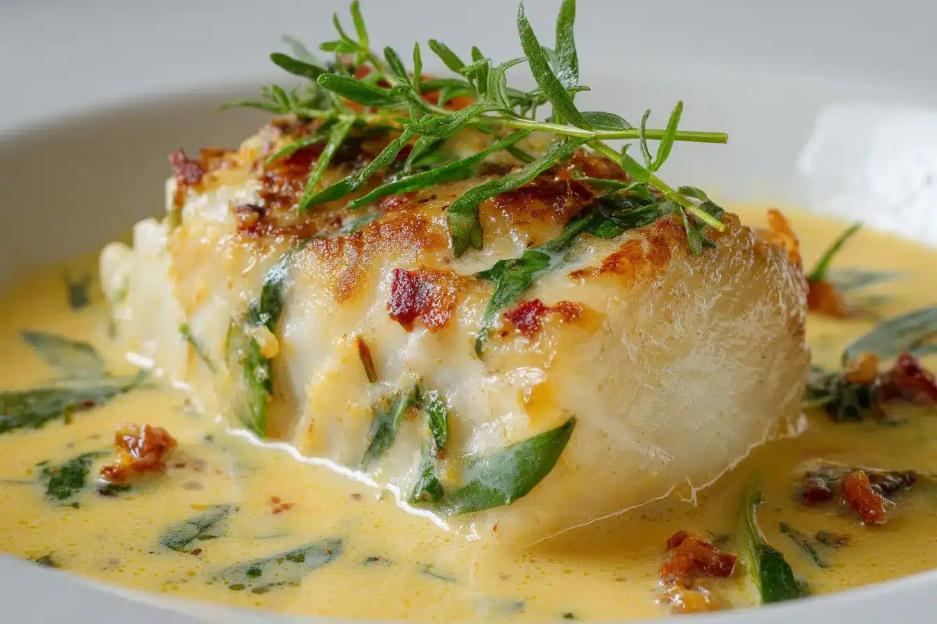 Delicious Baked Cod in Coconut Lemon Cream Sauce Recipe