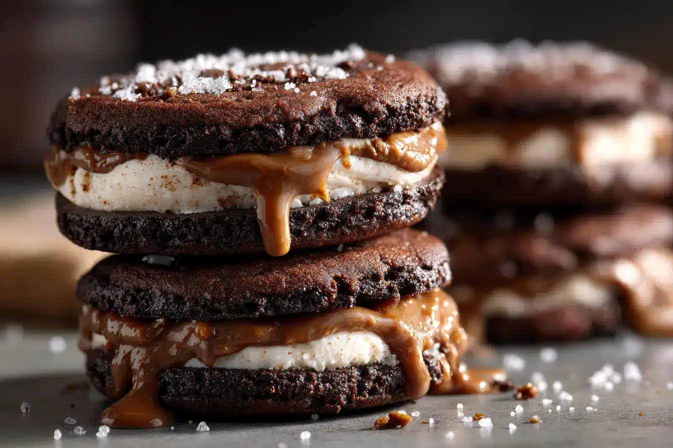 Indulge in Brownie Cookie Dough Sandwich Cookies Bliss 1 Brownie Cookie Dough Sandwich upscaled 68c8c60b3f769