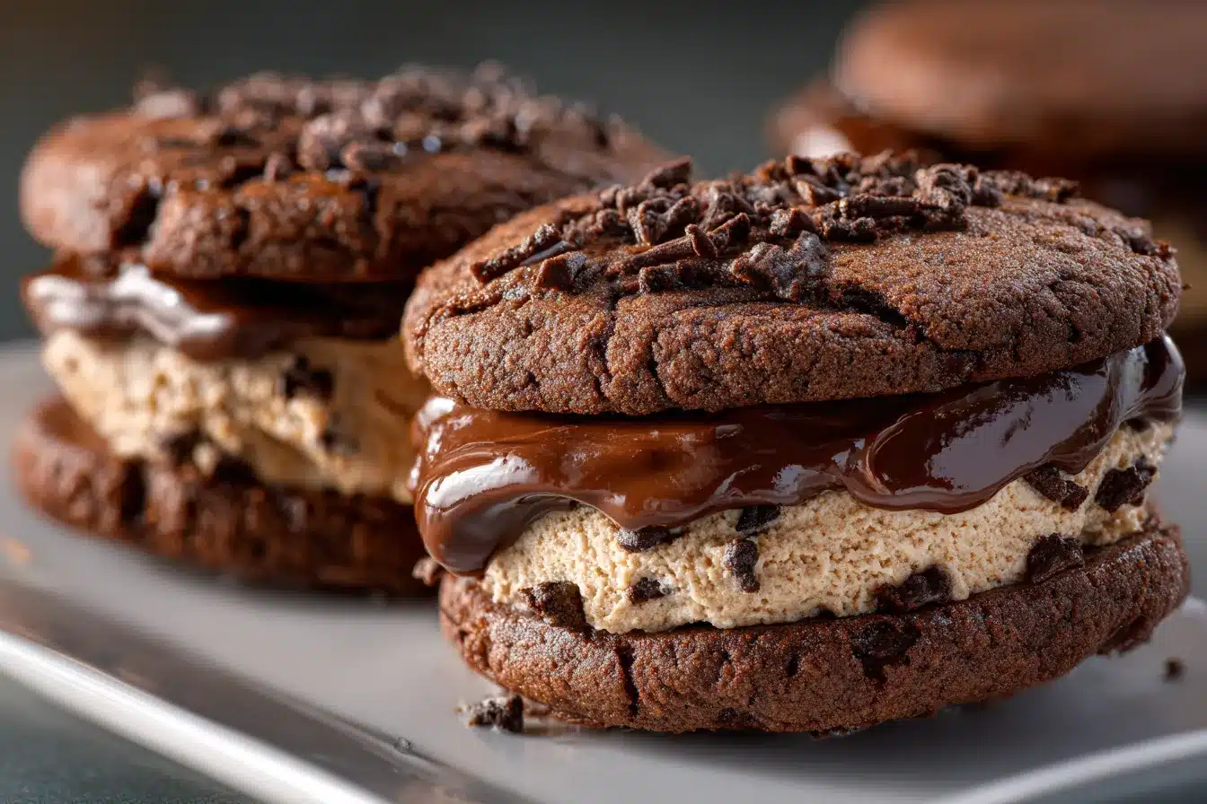Indulge in Brownie Cookie Dough Sandwich Cookies Bliss 3 Brownie Cookie Dough Sandwich upscaled 68c8c68498c74