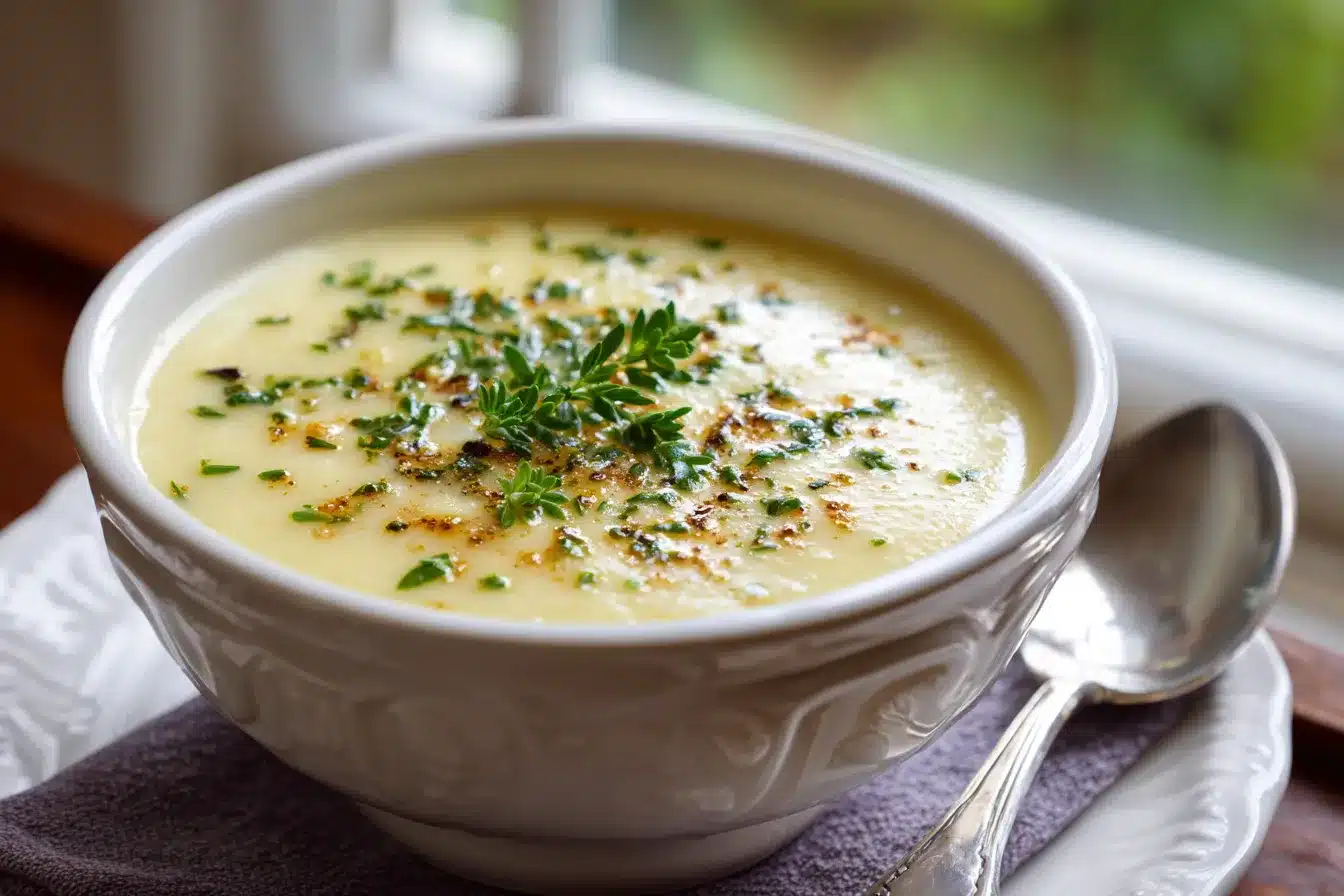 Irresistible Cheddar Garlic Herb Potato Soup Recipe Delight