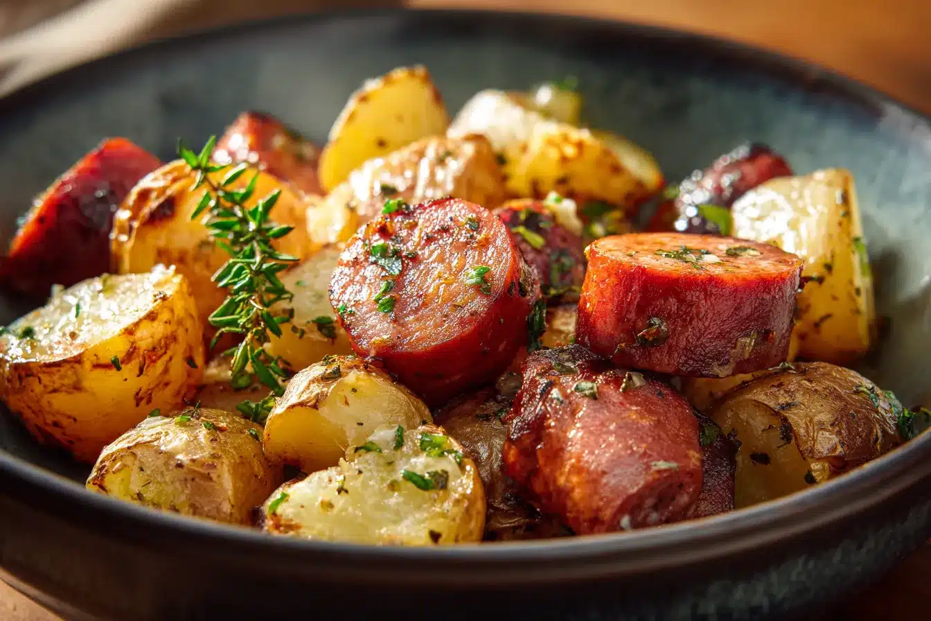 Irresistible Cheesy Ranch Potatoes Smoked Sausage Delight