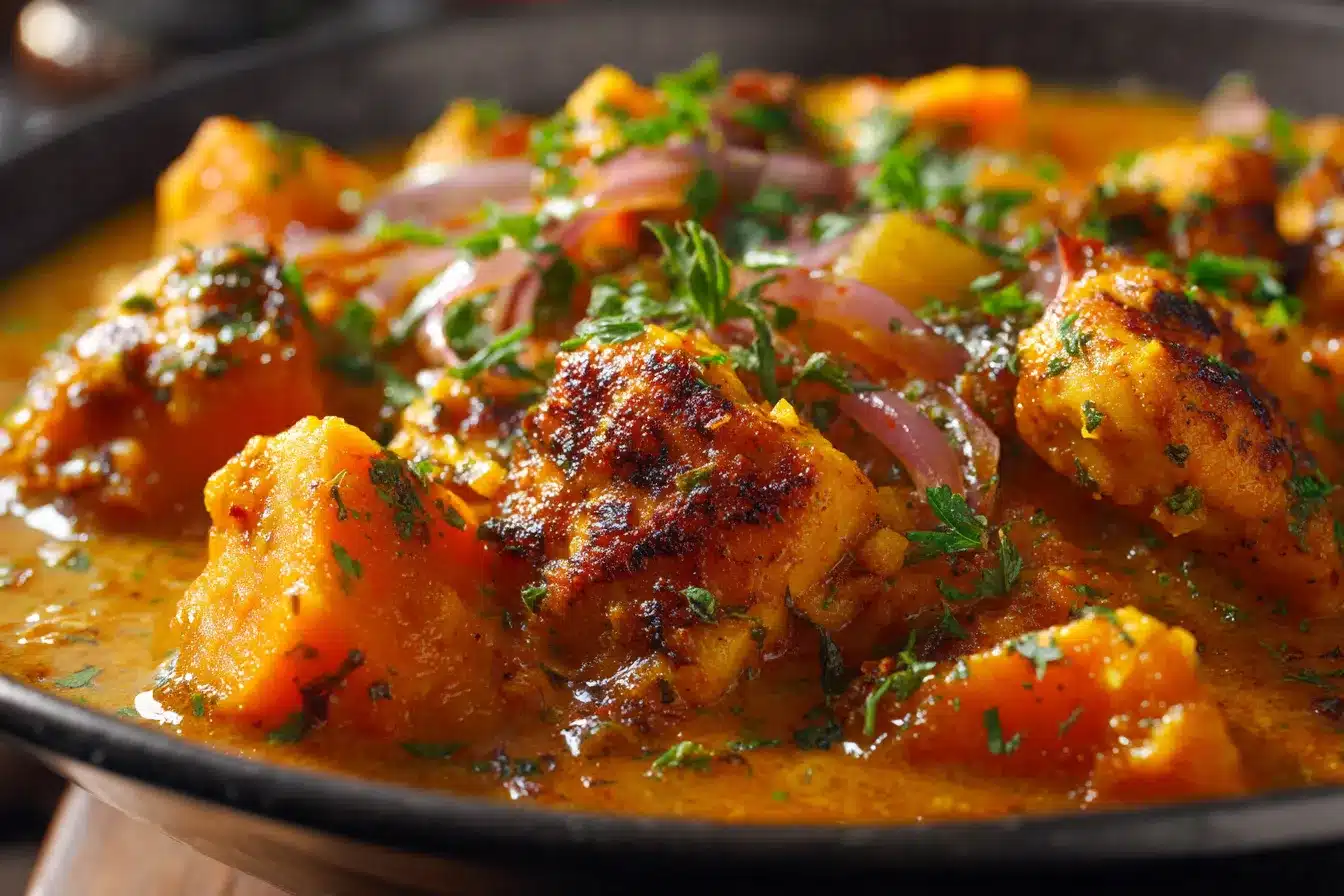 Savory Chicken Sweet Potato Curry Quick Healthy Recipe 1 Chicken Sweet Potato Curry upscaled 68d9b10f85a24