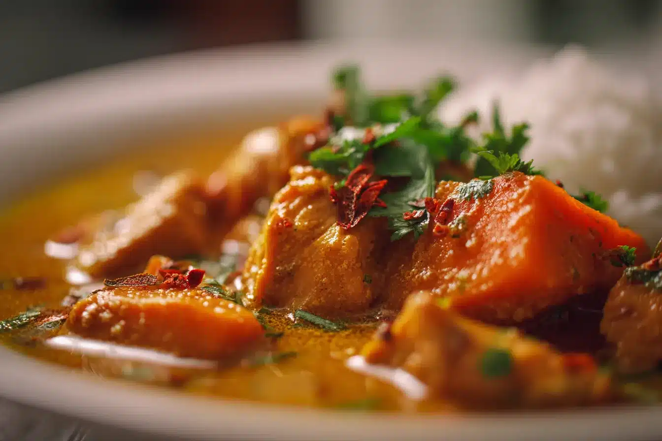 Savory Chicken Sweet Potato Curry Quick Healthy Recipe 3 Chicken Sweet Potato Curry upscaled 68d9b186e9370