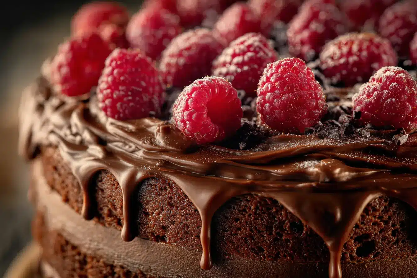 Decadent Chocolate Raspberry Cake A Rich Delicious Delight 3 Chocolate Raspberry Cake upscaled 68ce358729aca