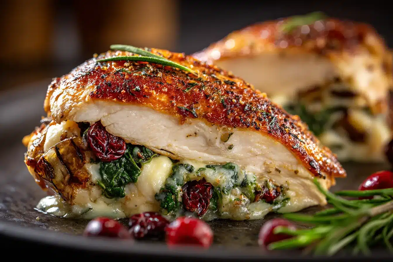 Savory Cranberry Spinach Stuffed Chicken with Brie Delight 3 Cranberry Spinach Stuffed upscaled 68cb6893c46c2