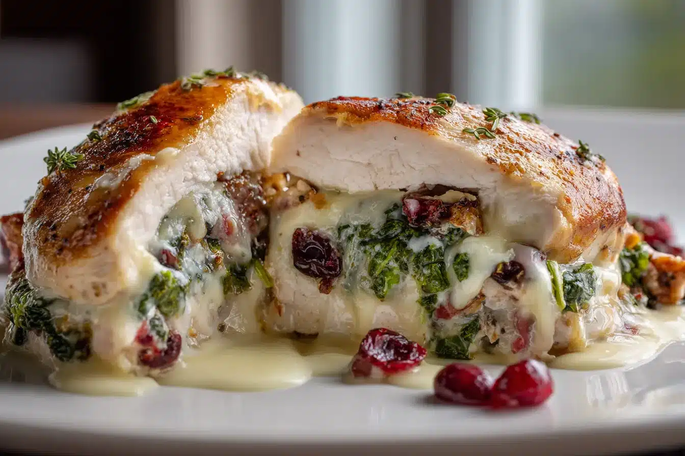 Savory Cranberry Spinach Stuffed Chicken with Brie Delight 1 Cranberry Spinach Stuffed upscaled 68cb69fbc6dc4