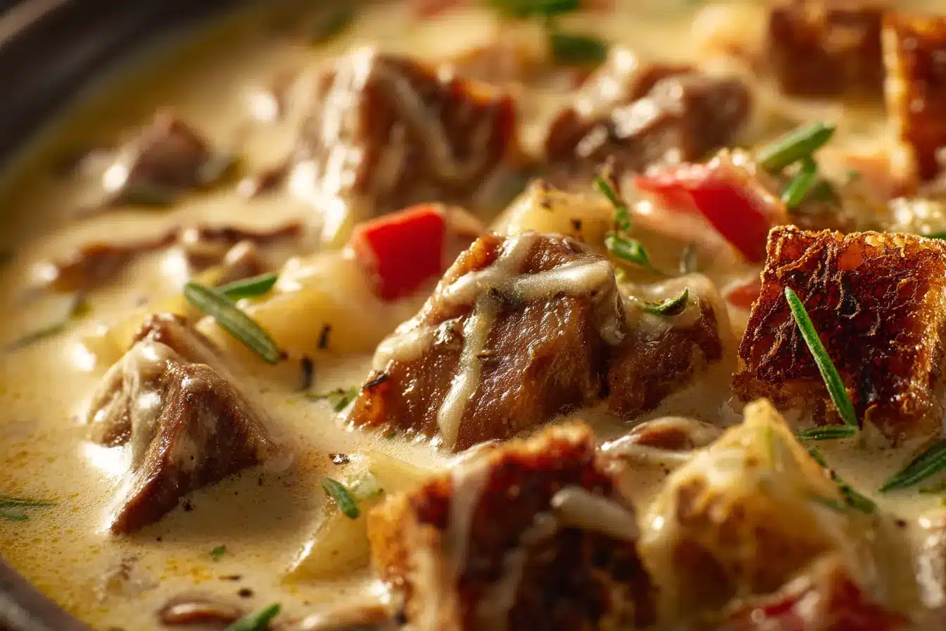 Irresistible Creamy Philly Cheese Steak Soup Recipe to Try 1 Creamy Philly Cheese Steak upscaled 68da6b277ff8b