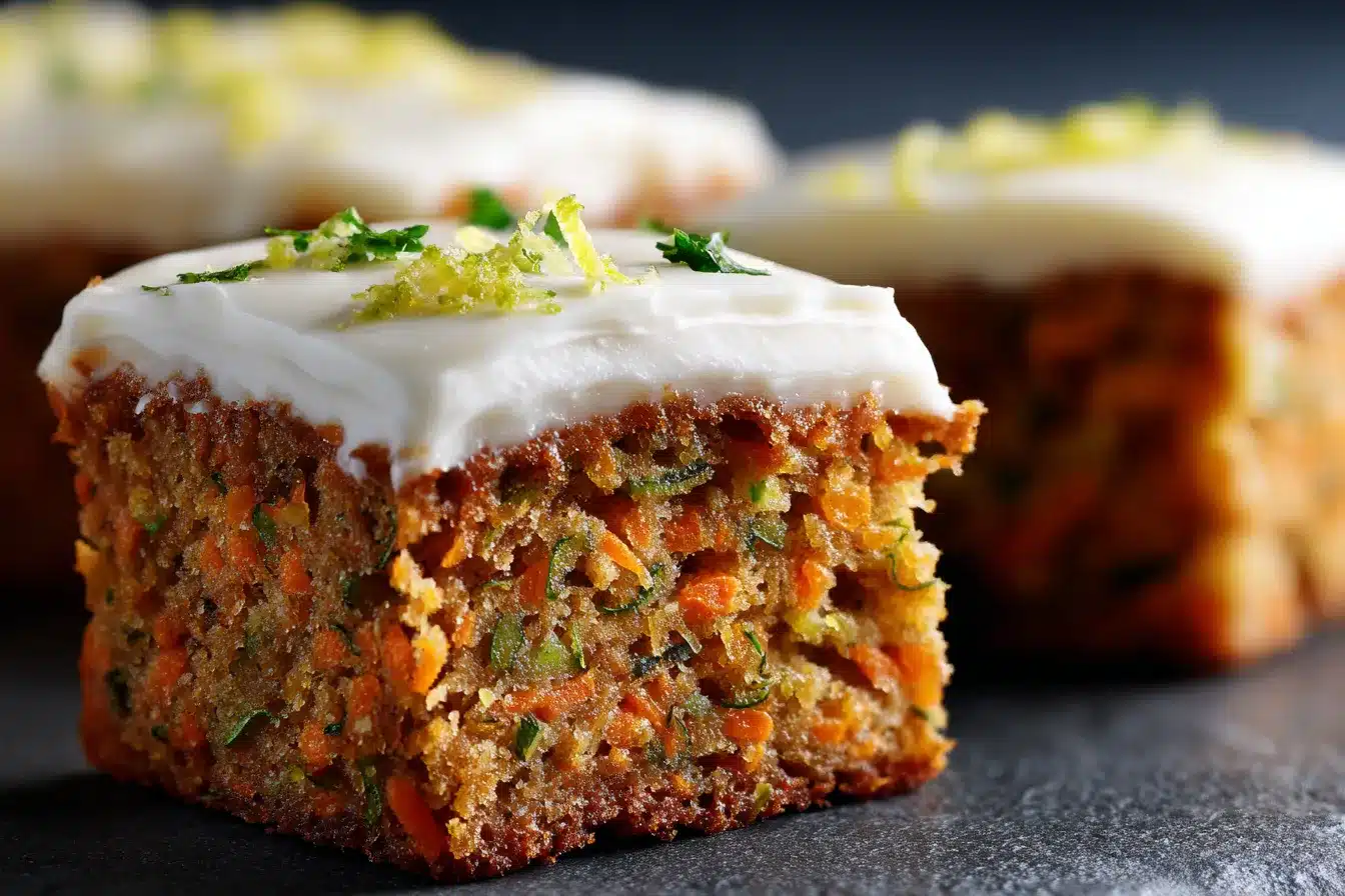 Delicious Carrot Zucchini Bars w Lemon Cream Cheese Frosting 1 Easy Carrot And Zucchini upscaled 68b92c0f5e88b