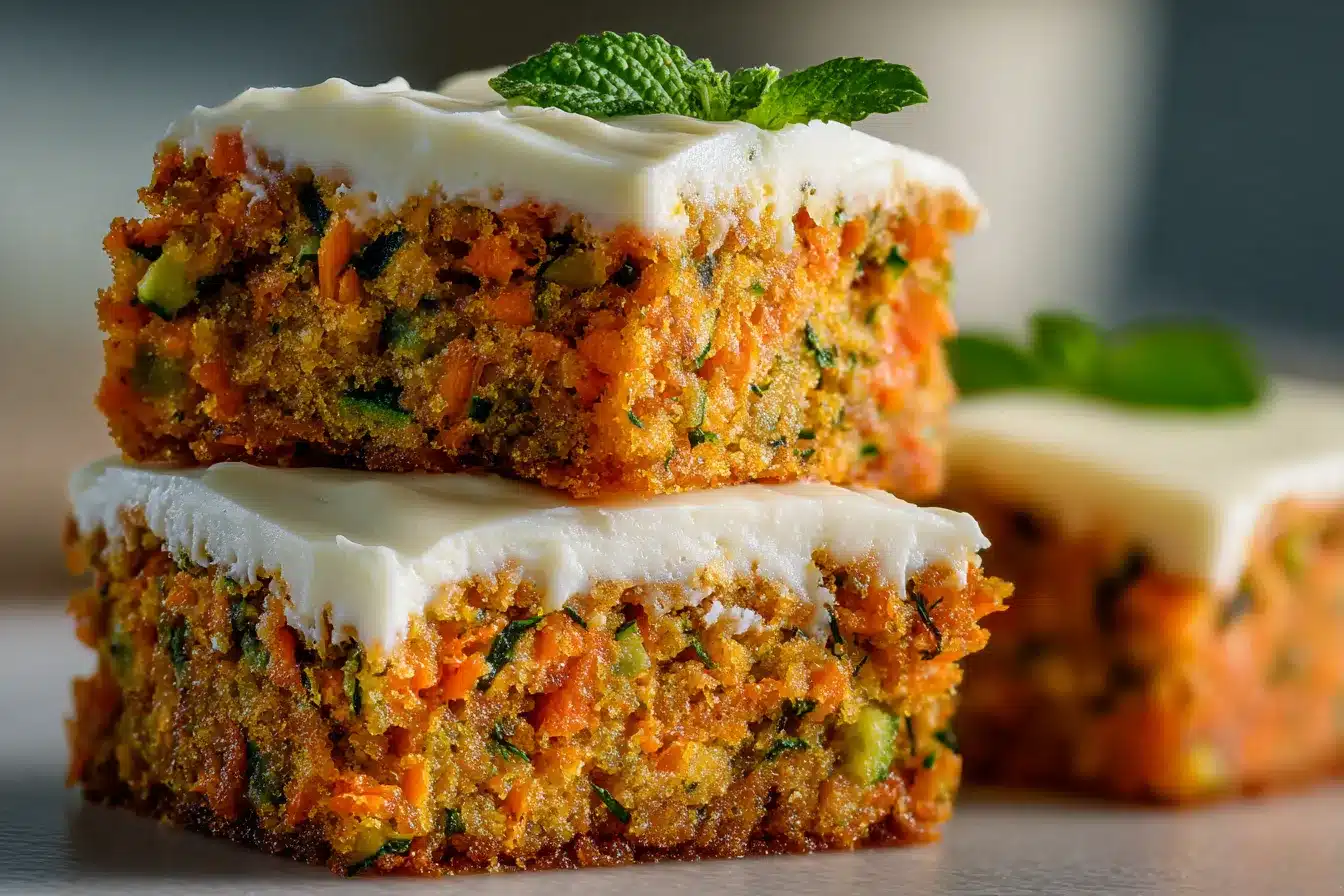 Delicious Carrot Zucchini Bars w Lemon Cream Cheese Frosting 2 Easy Carrot And Zucchini upscaled 68b92d7642914