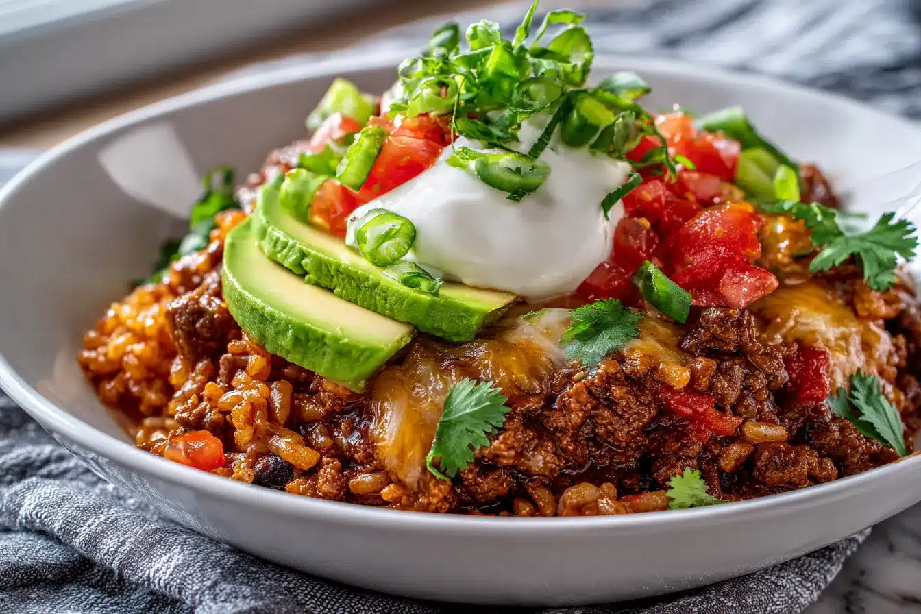 Delicious Easy Taco Rice Bowl Quick FlavorPacked Dinner 3 Easy Taco Rice Bowl upscaled 68d5938bc65d9