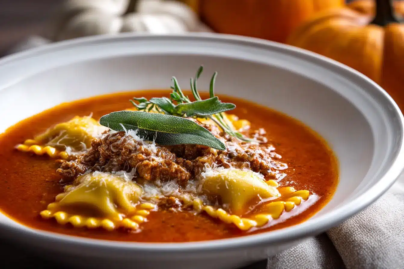 Savory Fall Harvest Lasagna Soup with Pumpkin Sage Delight