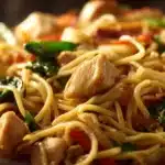 Flavorful Garlic Chicken Lo Mein with Crunchy Veggies Recipe 4 Garlic Chicken Lo Mein with Veggies