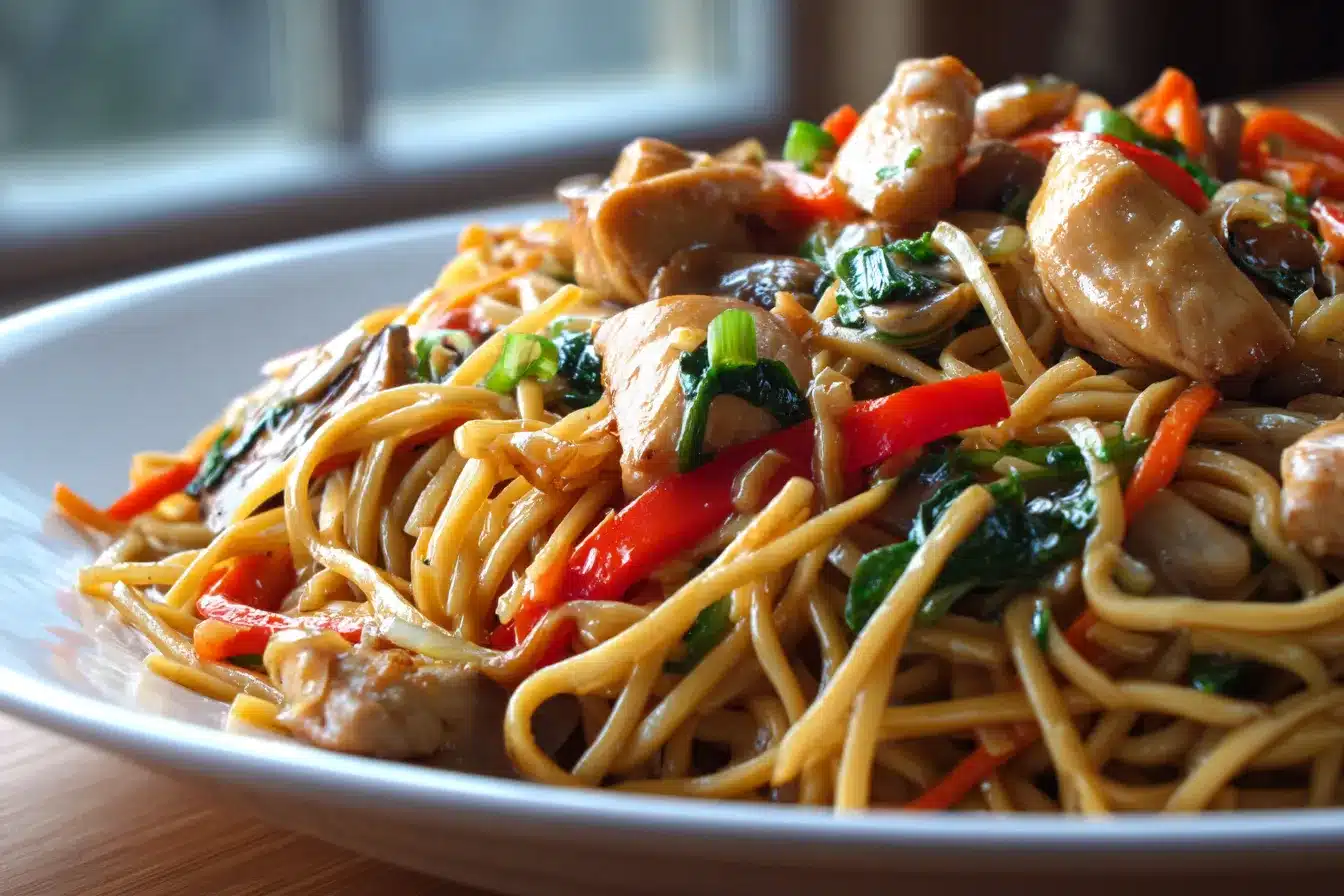 Flavorful Garlic Chicken Lo Mein with Crunchy Veggies Recipe 1 Garlic Chicken Lo Mein upscaled 68d9dbb7cc052
