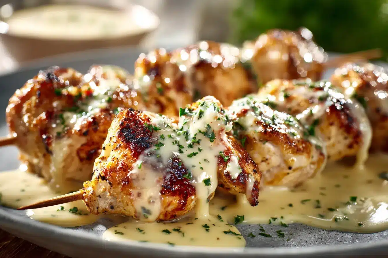 Irresistible Grilled Chicken Bites with Creamy Garlic Sauce 2 Grilled Chicken Bites with upscaled 68bd67924193c