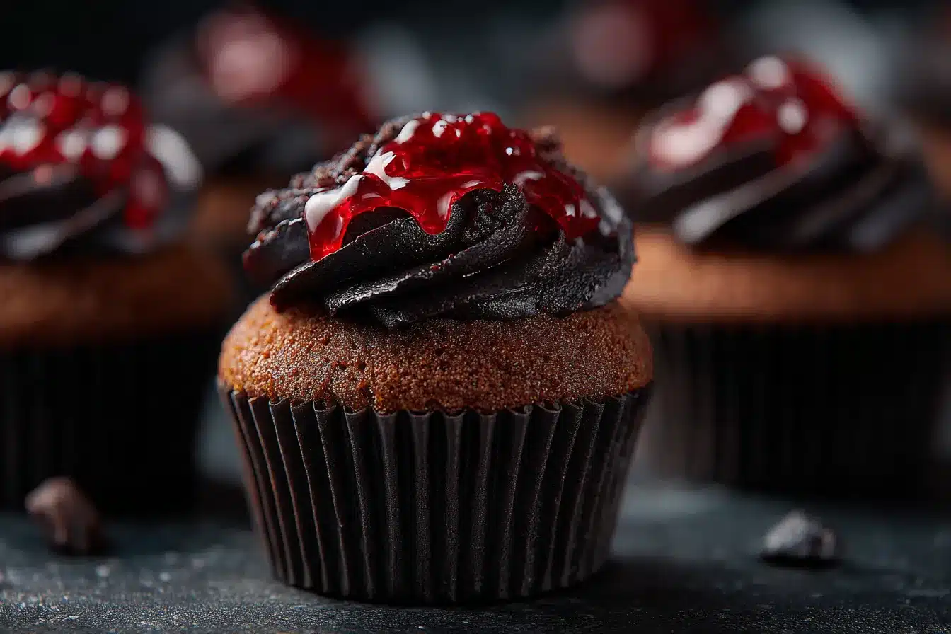 Spooky Vampire Bite Cupcakes with Creepy Red Centers Delight 3 Halloween Vampire Bite Cupcakes upscaled 68ca26151229c
