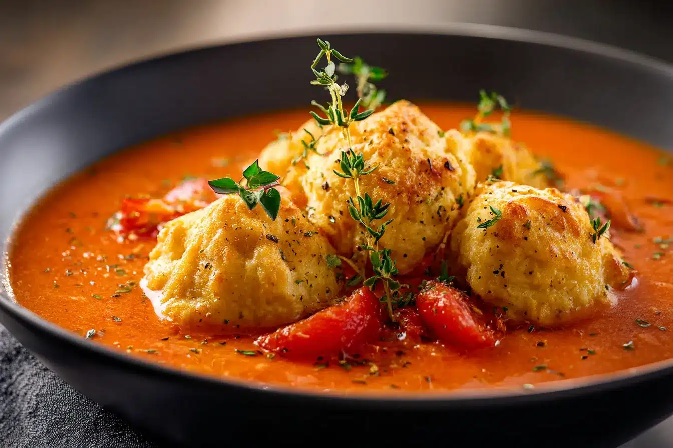 Irresistible Hearty Tomato Soup w Cheddar Bay Dumplings 3 Hearty Tomato Soup with upscaled 68c7748be40d3