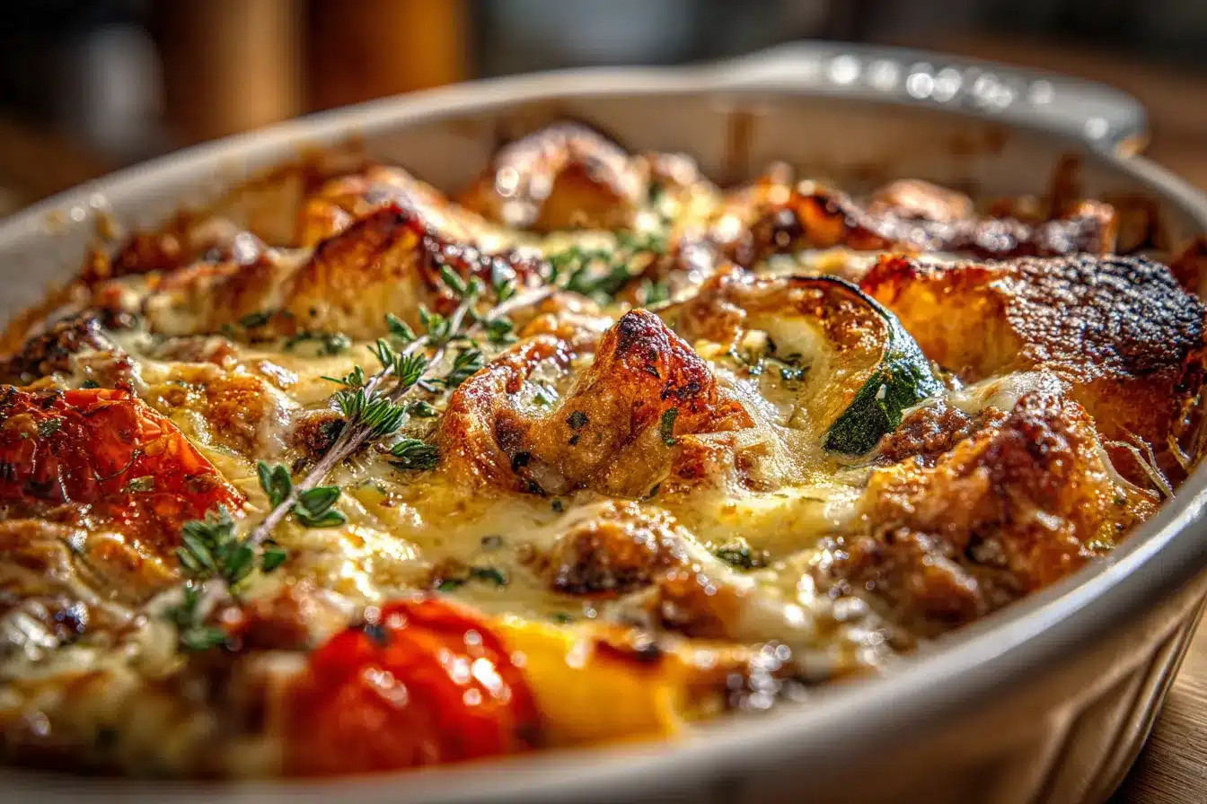 Delicious Homemade Cheesy Beef Veggie Casserole Recipe