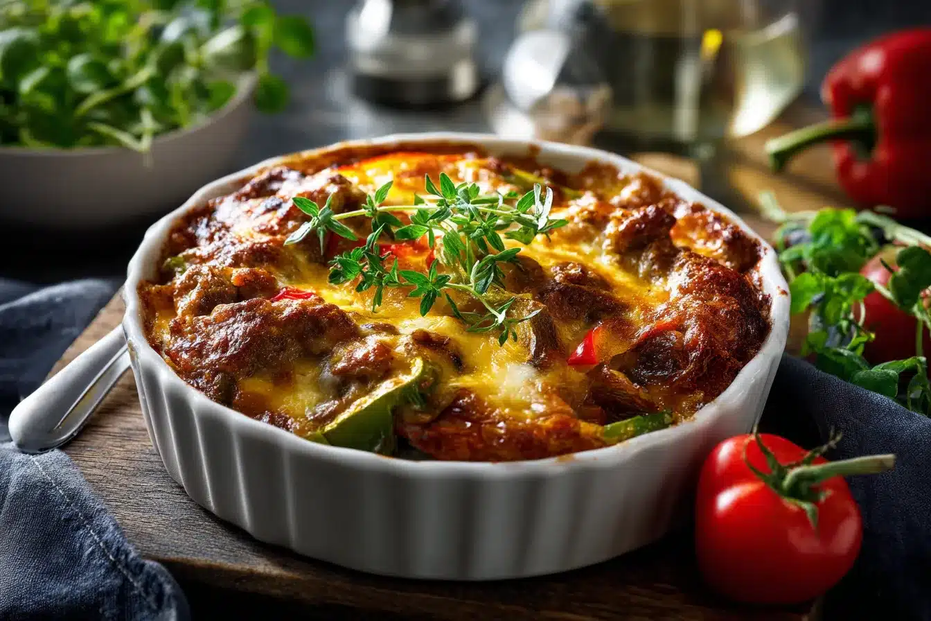 Delicious Homemade Cheesy Beef Veggie Casserole Recipe 2 Homemade Cheesy Beef upscaled 68b708ca7aaba