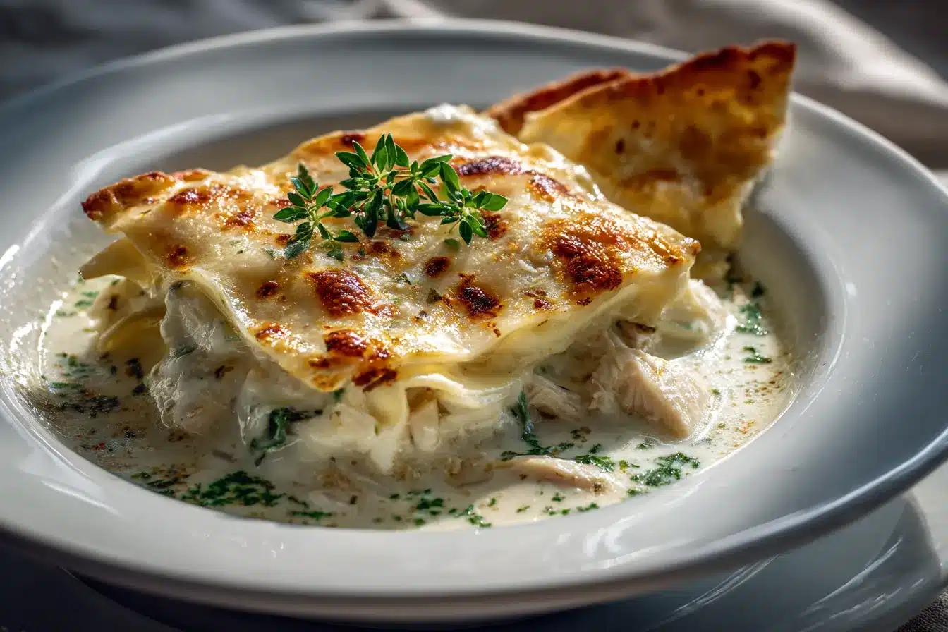 Irresistible White Chicken Lasagna Soup Recipe Pure Comfort 4 Irresistible White Chicken Lasagna upscaled 68baee86344d0