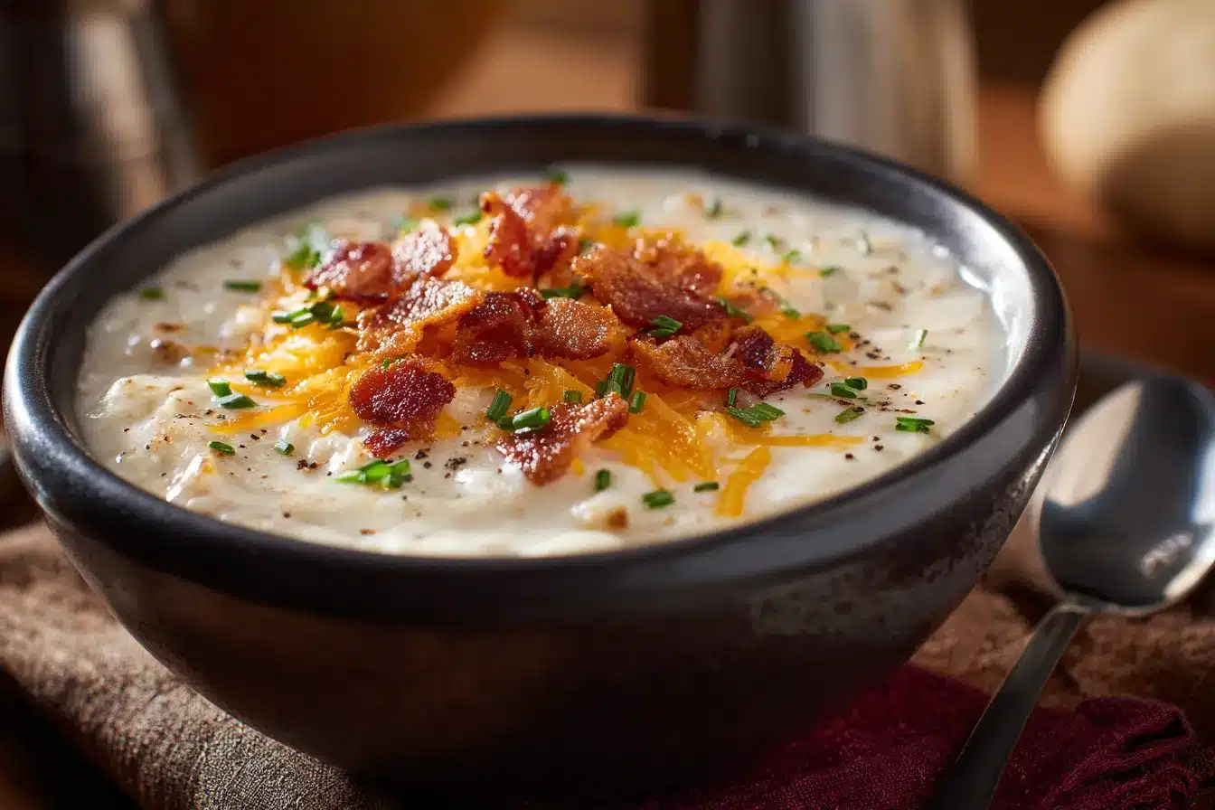 Creamy Loaded Potato Soup Ultimate Comfort Food Recipe 4 Loaded Potato Soup upscaled 68b537ca524d5