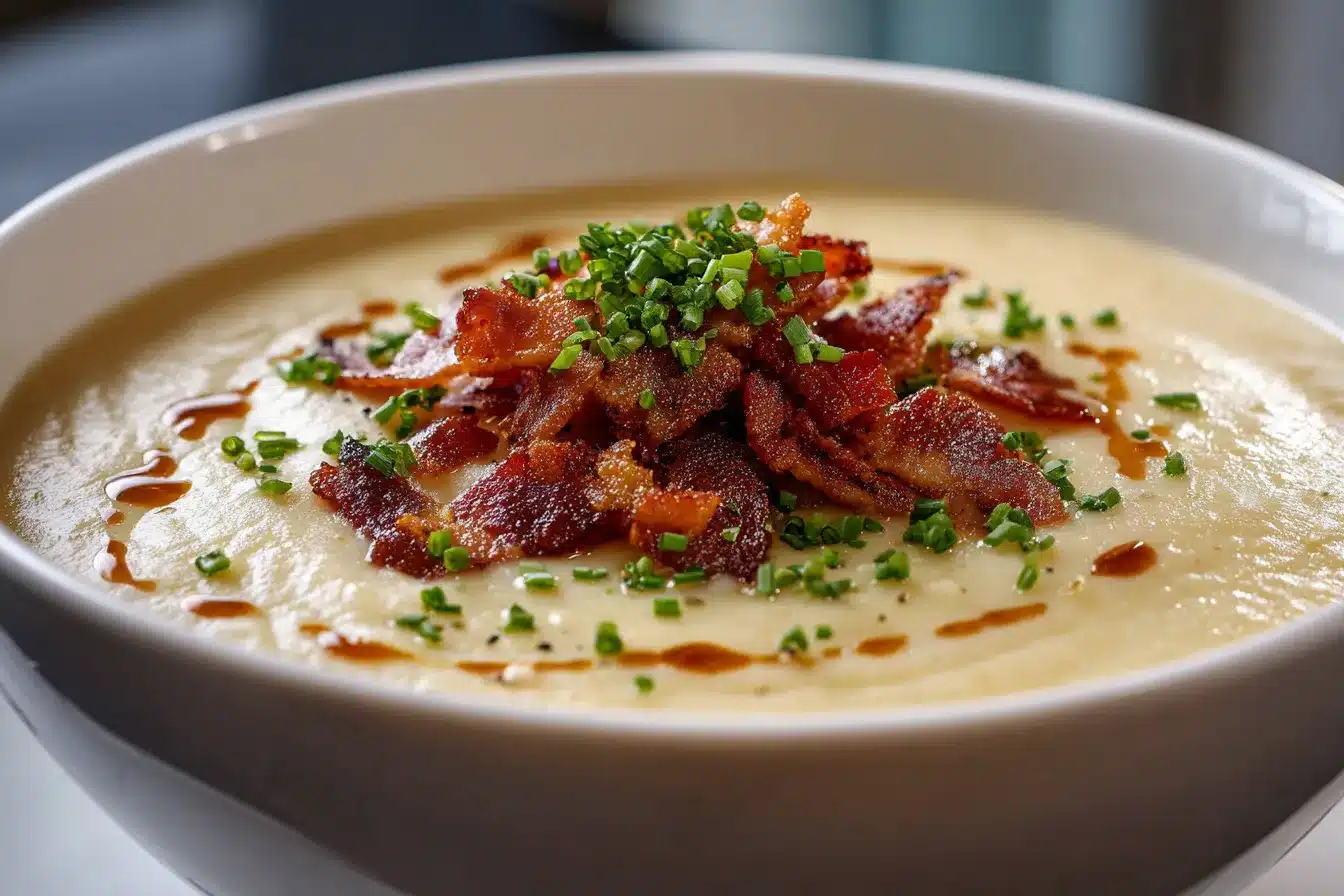 Creamy Loaded Potato Soup Ultimate Comfort Food Recipe 2 Loaded Potato Soup upscaled 68b538b9f0edc