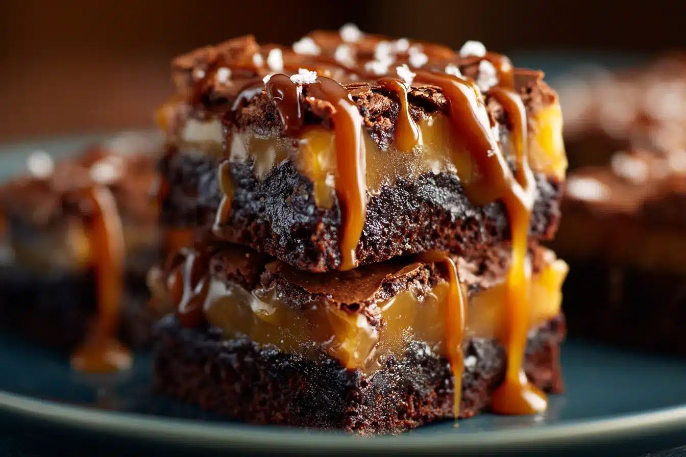 Pretzel Bottom Caramel Brownies