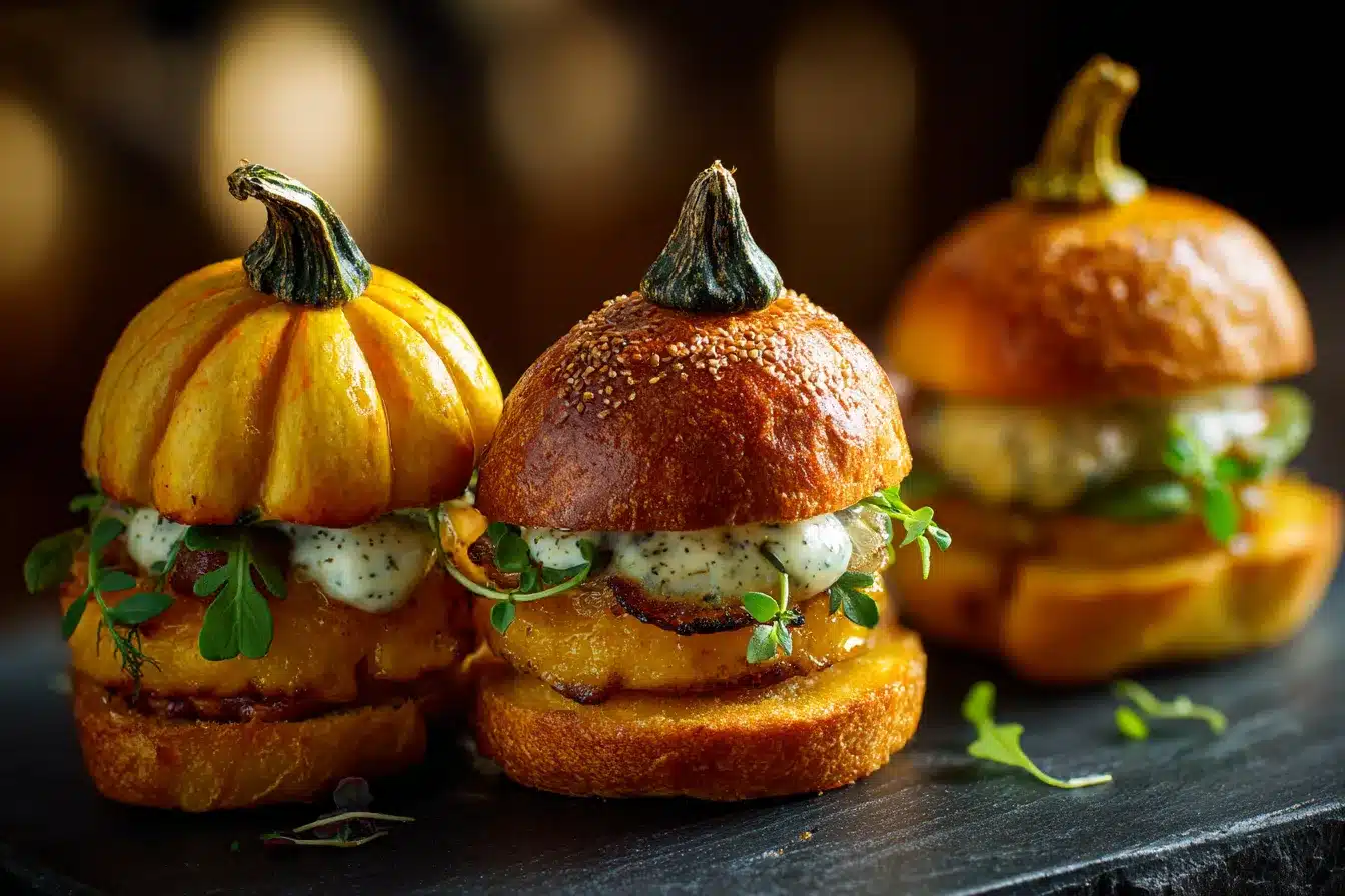 Delectable PumpkinShaped Sliders Spooky Fun Treats 3 Pumpkin Shaped Sliders upscaled 68c0fa1bd4826
