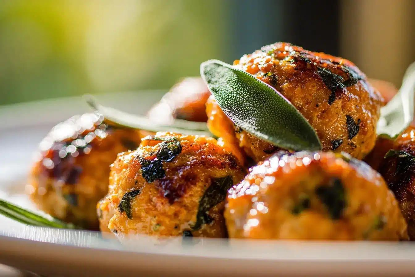 Savory Pumpkin Sage Turkey Meatballs Fall Feast Delight