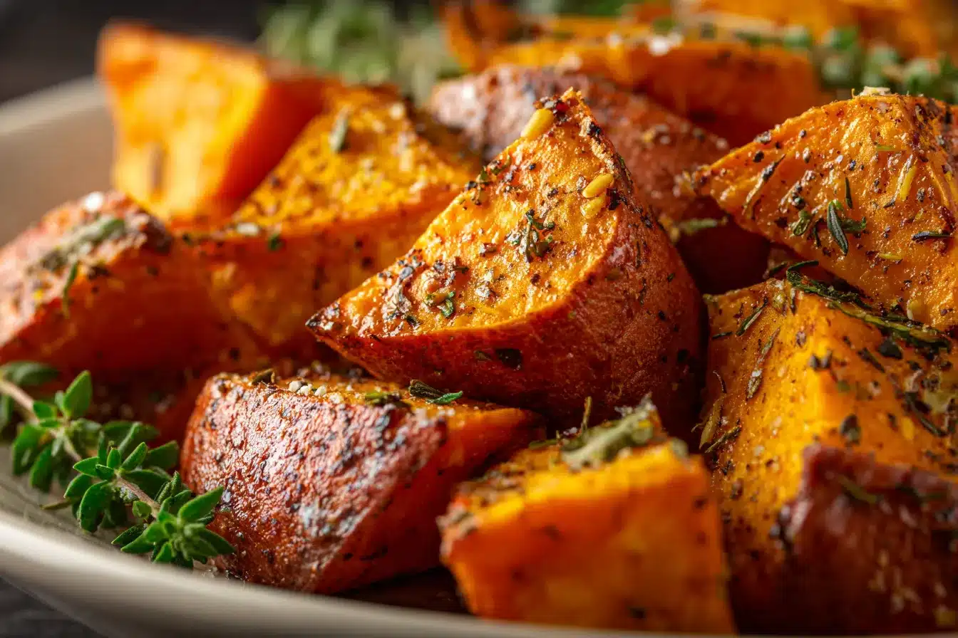 Delicious Savory Roasted Sweet Potatoes Perfect Recipe 1 Savory Roasted Sweet Potatoes upscaled 68d9a42c59c3d