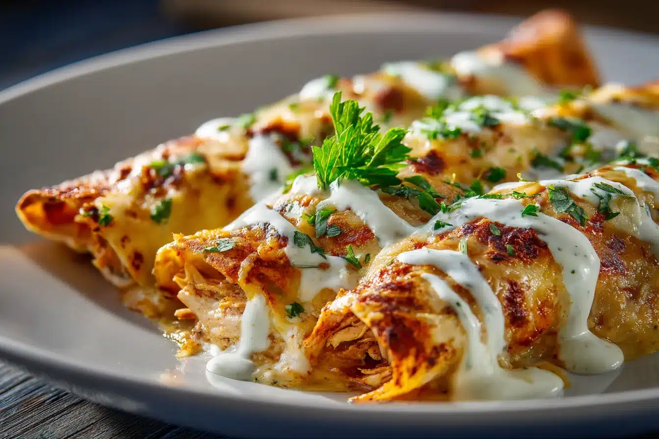 PowerPacked Shredded Chicken Enchiladas with Cheesy Sauce
