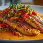 Savory Tilapia in Bold Roasted Pepper Sauce Recipe 4 Tilapia in Roasted Pepper Sauce