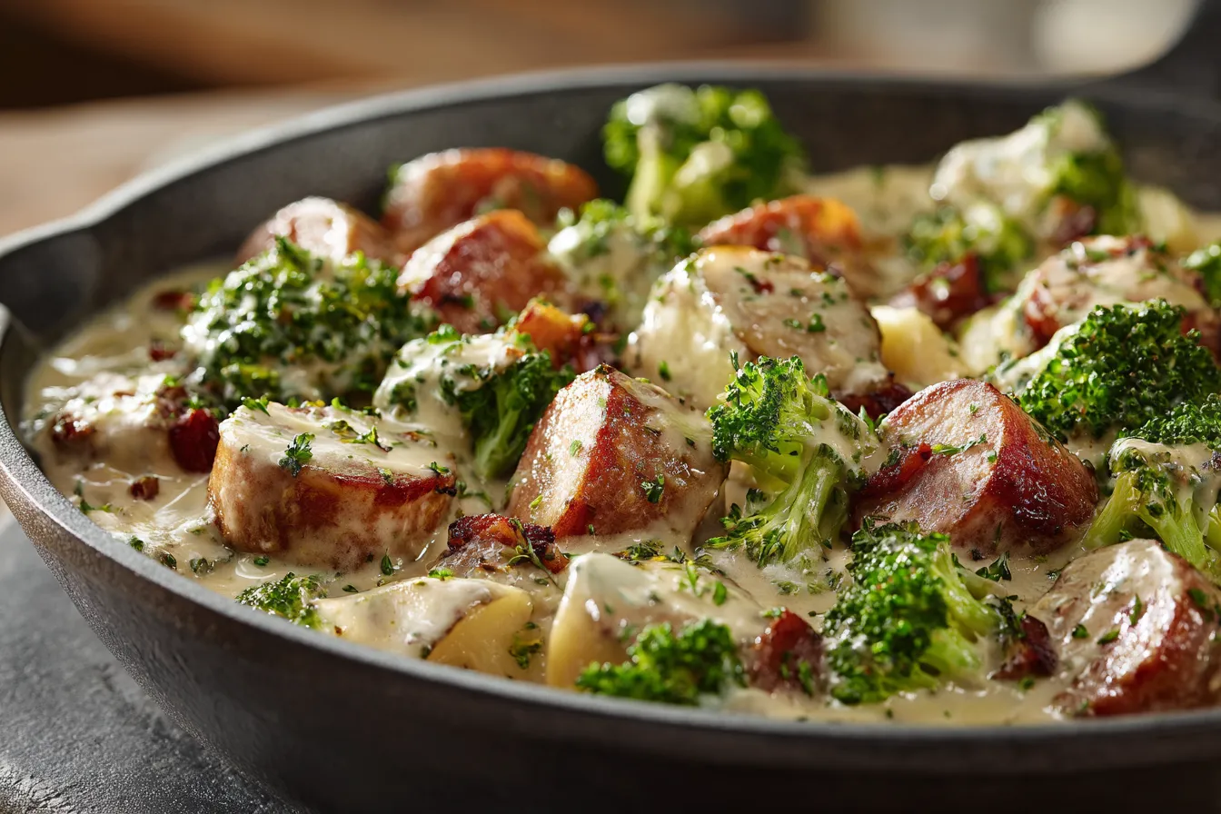 Irresistible Creamy Kielbasa Broccoli Skillet Recipe to Savor