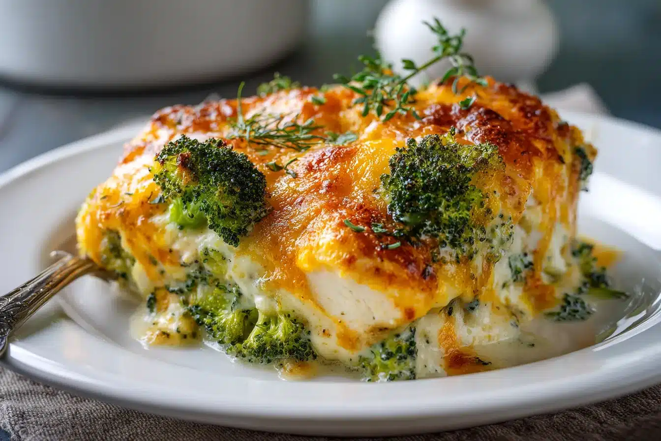Delicious Cheesy Chicken Broccoli Bake Recipe to Delight You 4 Cheesy Chicken Broccoli upscaled 68dfa35359ba3