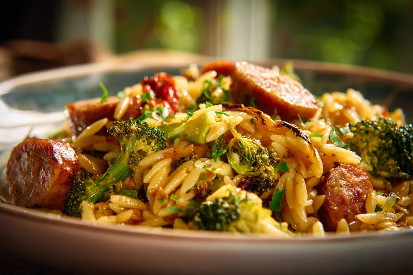 Chicken Sausage Broccoli Orzo upscaled 6902079fa7c09