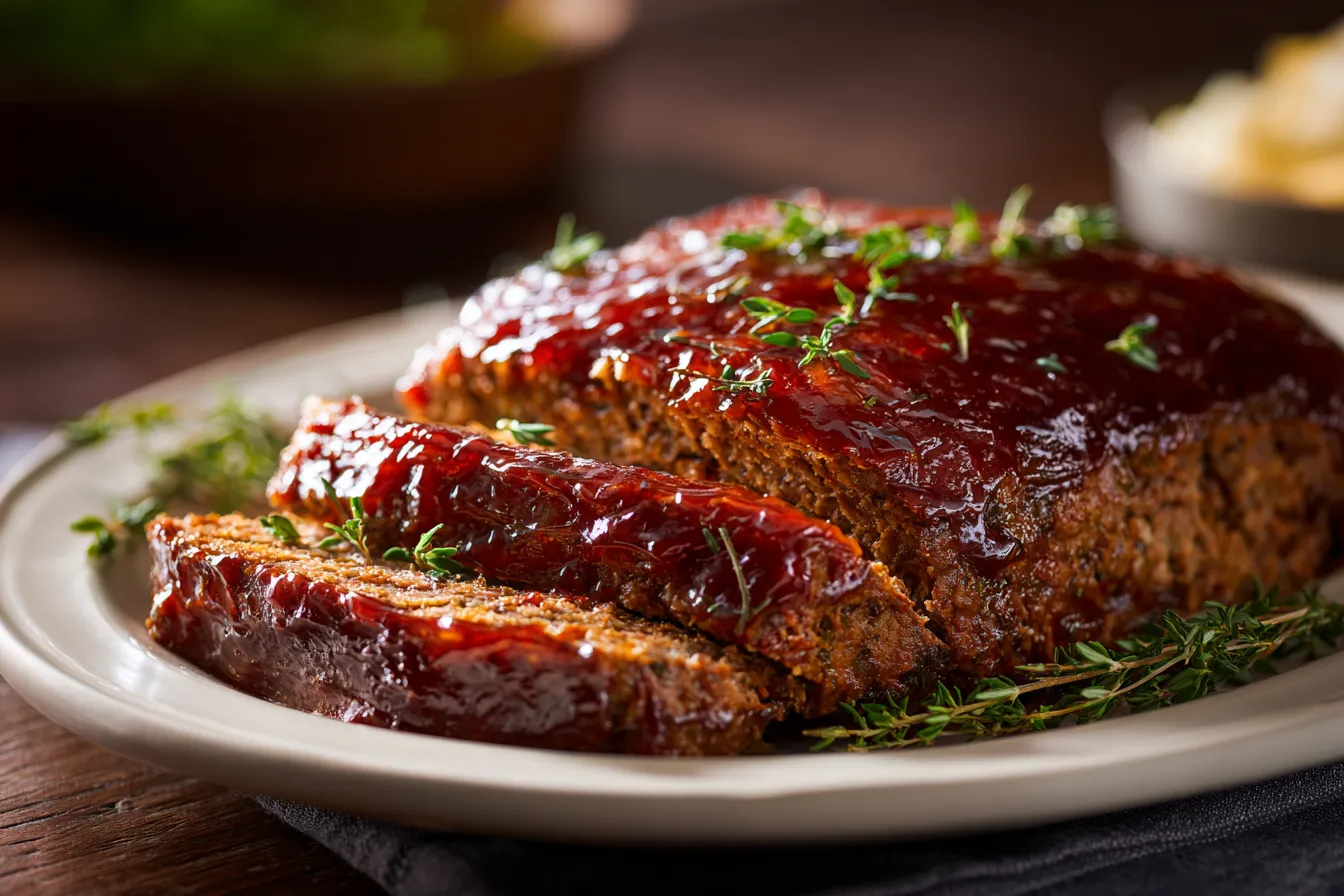 Delicious Classic Meatloaf Recipe with Sweet Savory Glaze 3 Classic Meatloaf Recipe with upscaled 68e34dfed71d5