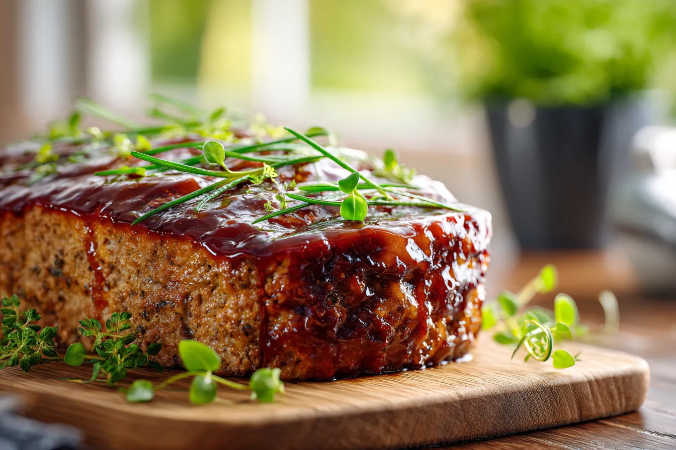 Delicious Classic Meatloaf Recipe with Sweet Savory Glaze 2 Classic Meatloaf Recipe with upscaled 68e34eb2efc70