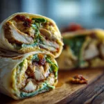 Cozy Cheesy Garlic Chicken Wraps