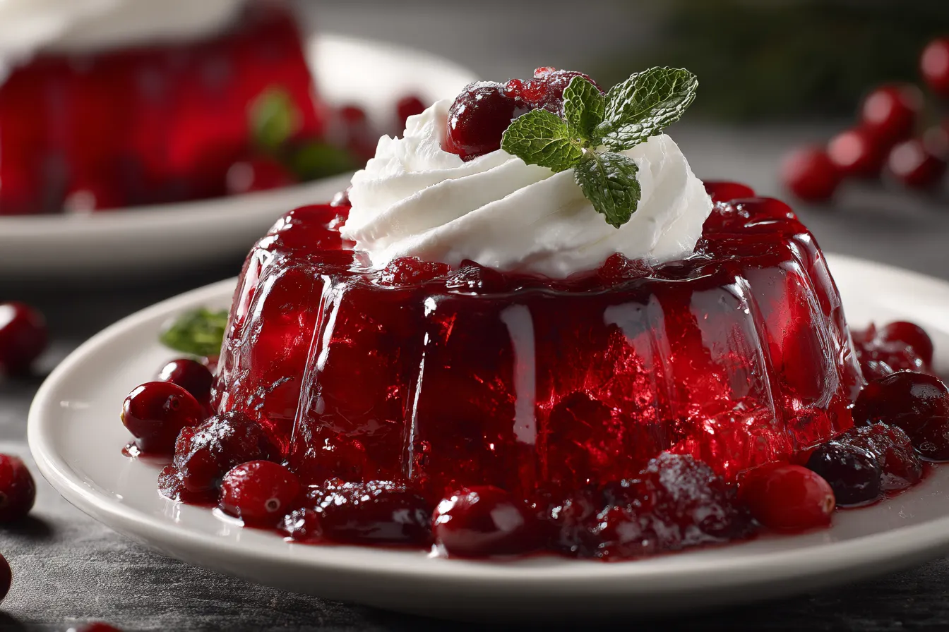 Delicious Cranberry JellO Salad w Cream Cheese Top Recipe 2 Cranberry Jell o Salad With upscaled 68f5ffb3719cb
