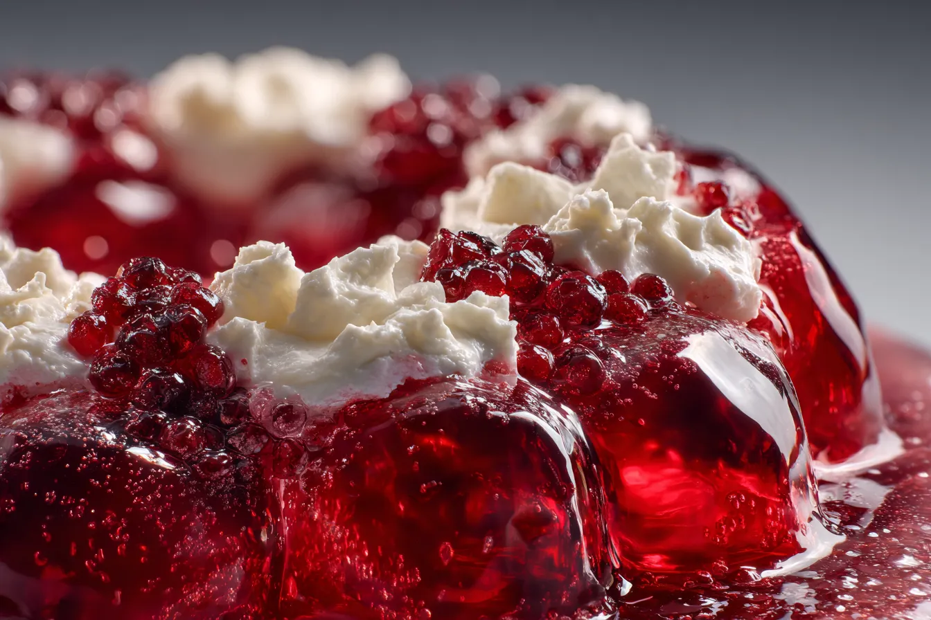 Delicious Cranberry JellO Salad w Cream Cheese Top Recipe