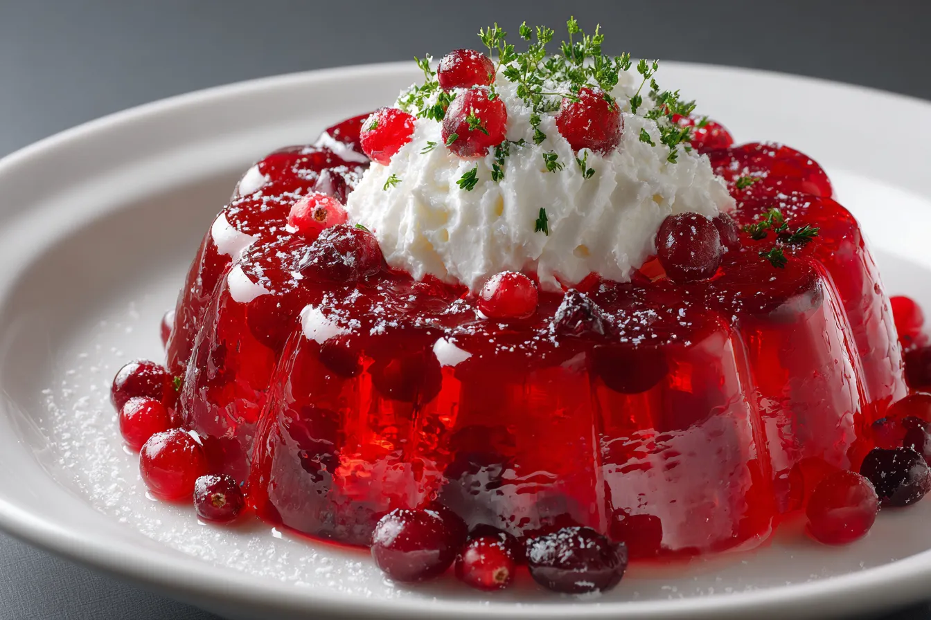 Delicious Cranberry JellO Salad w Cream Cheese Top Recipe 1 Cranberry Jell o Salad With upscaled 68f6011c6c2d7