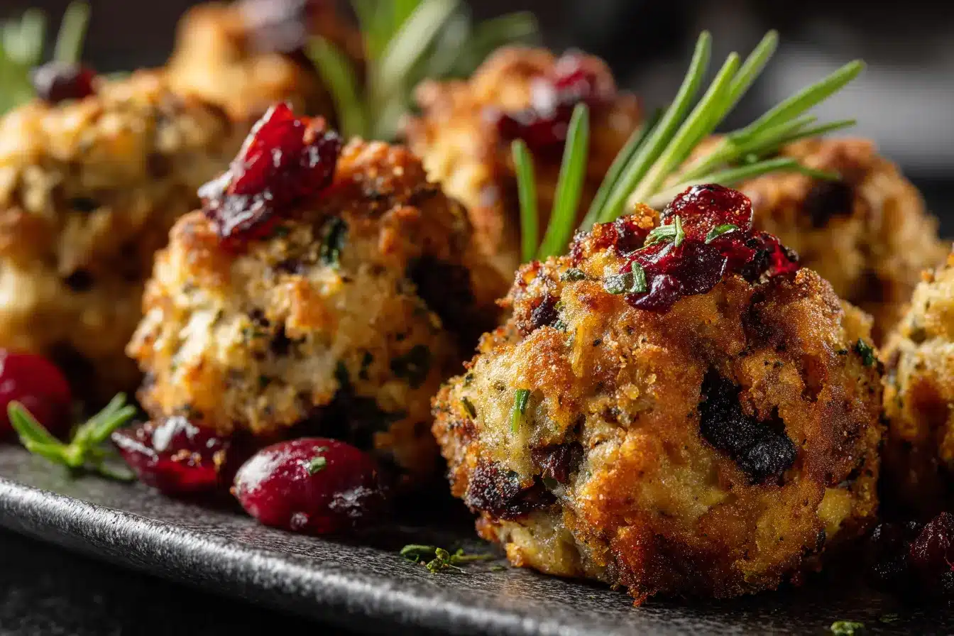 Delicious Cranberry Turkey Stuffing Balls An Easy Recipe 3 Cranberry Turkey Stuffing Balls upscaled 68dec25373394