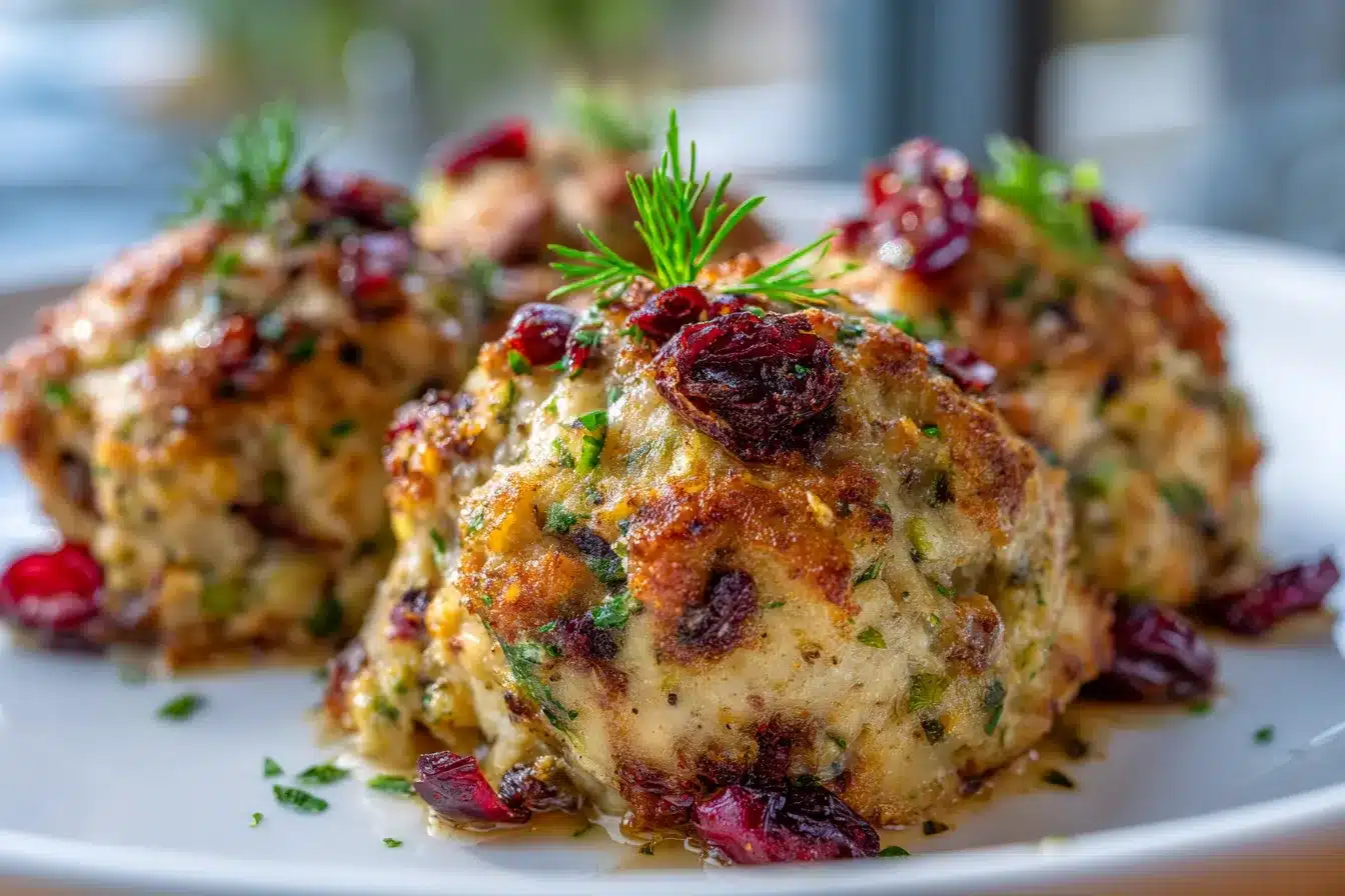Delicious Cranberry Turkey Stuffing Balls An Easy Recipe