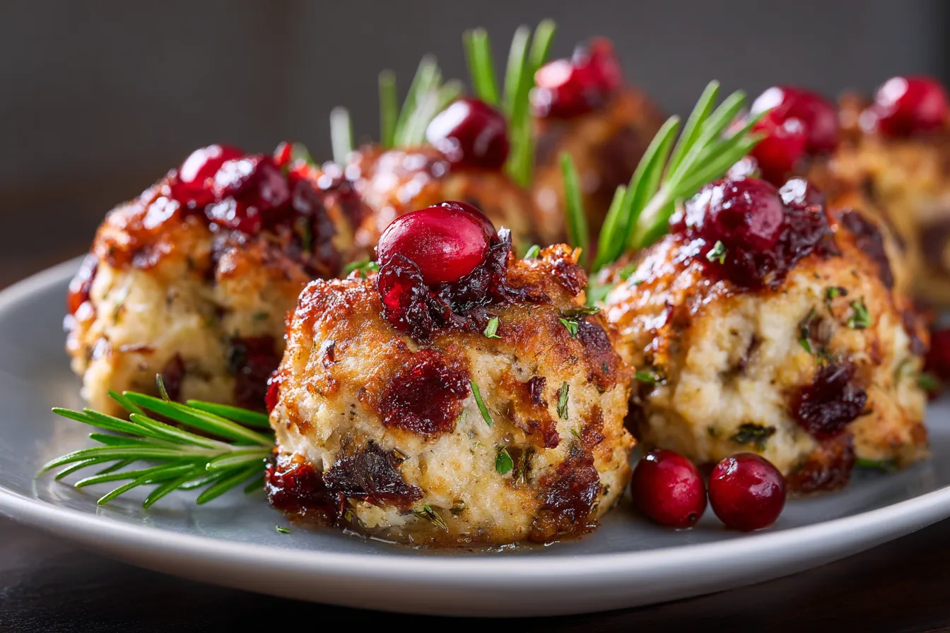 Cranberry Turkey Stuffing Balls upscaled 68f607e6cbbd6