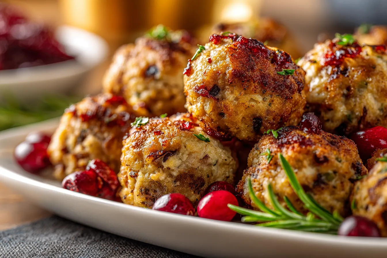 Savory Cranberry Turkey Stuffing Balls for Delectable Feasts 2 Cranberry Turkey Stuffing upscaled 68f22c0439f8a