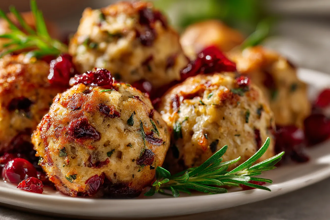 Savory Cranberry Turkey Stuffing Balls for Delectable Feasts 3 Cranberry Turkey Stuffing upscaled 68f22c7c006c8