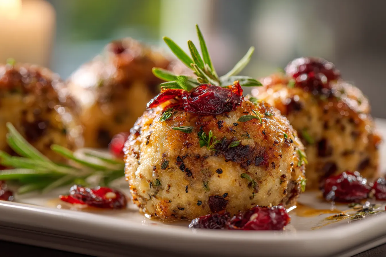 Savory Cranberry Turkey Stuffing Balls for Delectable Feasts