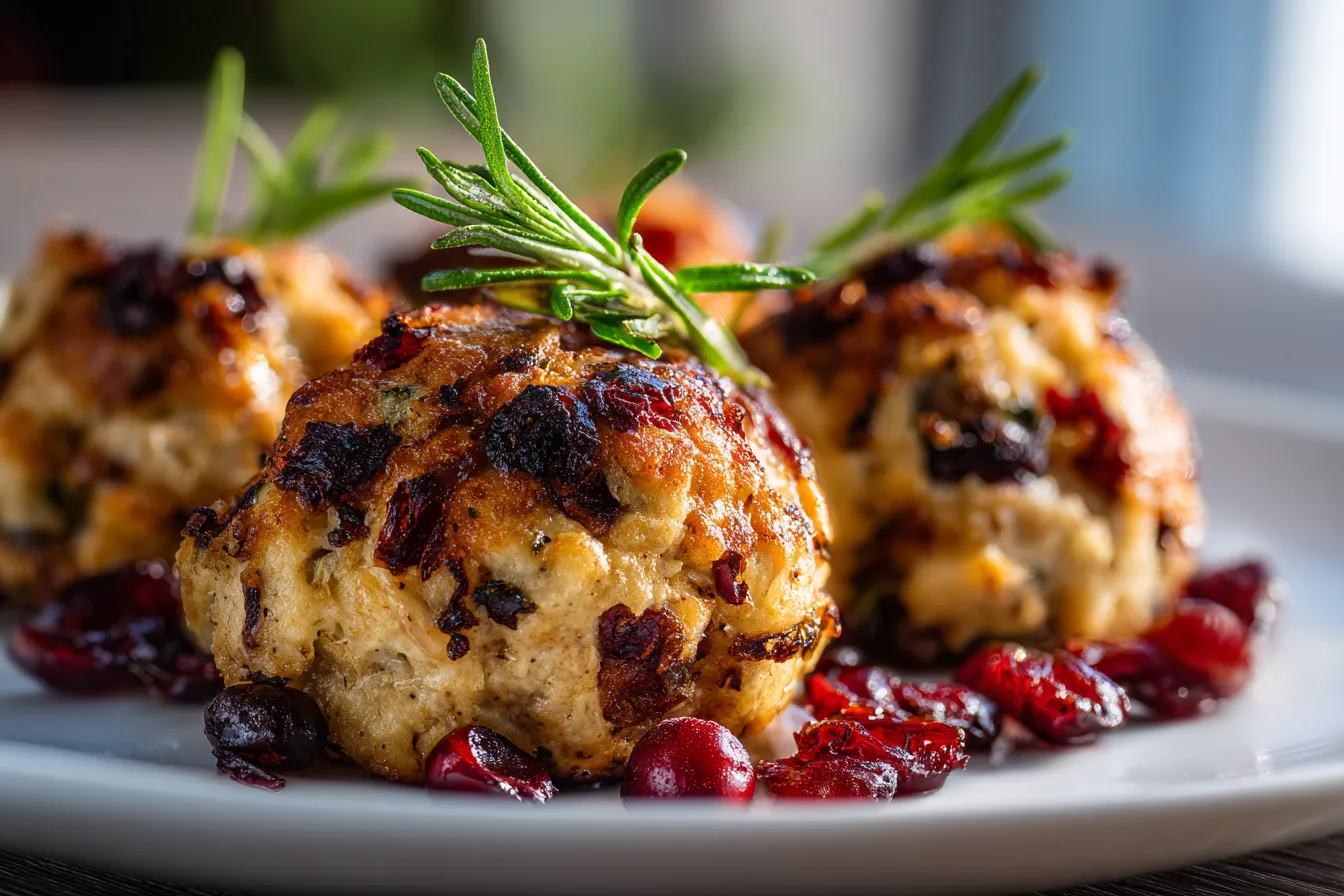 Delicious Cranberry Turkey Stuffing Balls MustTry Recipe 4 Cranberry Turkey Stuffing upscaled 68f2368ed007d