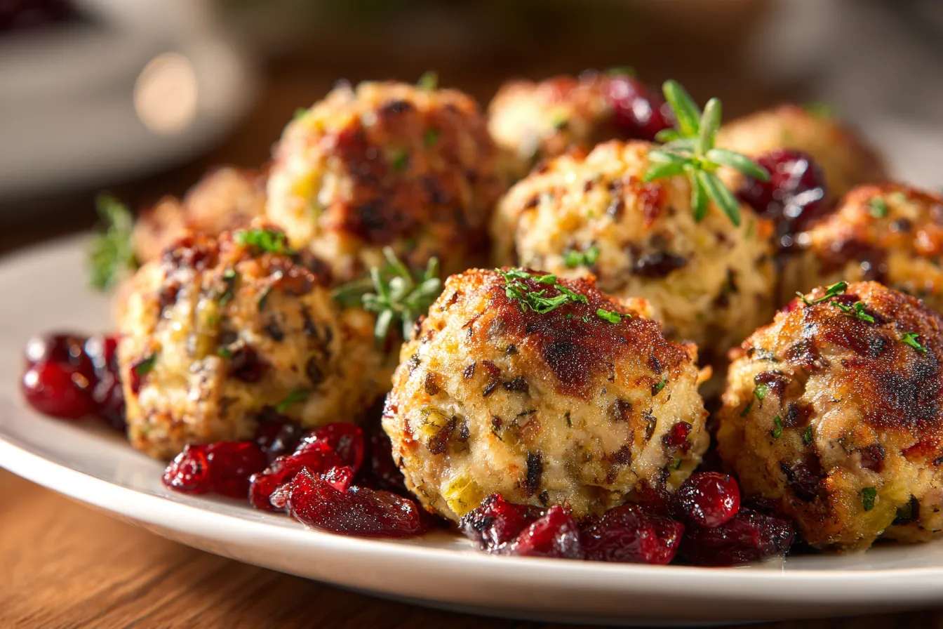 Irresistible Cranberry Turkey Stuffing Balls Recipe for All 2 Cranberry and Turkey Stuffing upscaled 68eb913bd02a9