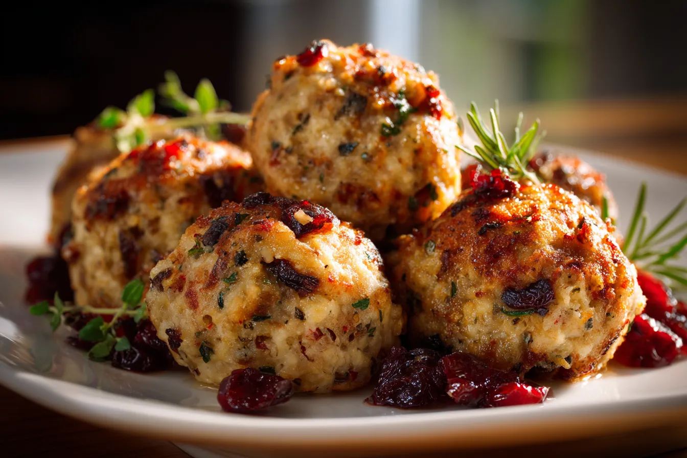 Irresistible Cranberry Turkey Stuffing Balls Recipe for All 3 Cranberry and Turkey Stuffing upscaled 68eb91b36bf15